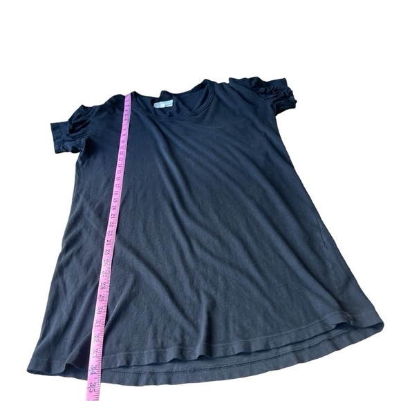 Current Elliott Ruffle Roadie Washed Black Oversized T-Shirt Dress, Size 0, XS - Picture 8 of 8